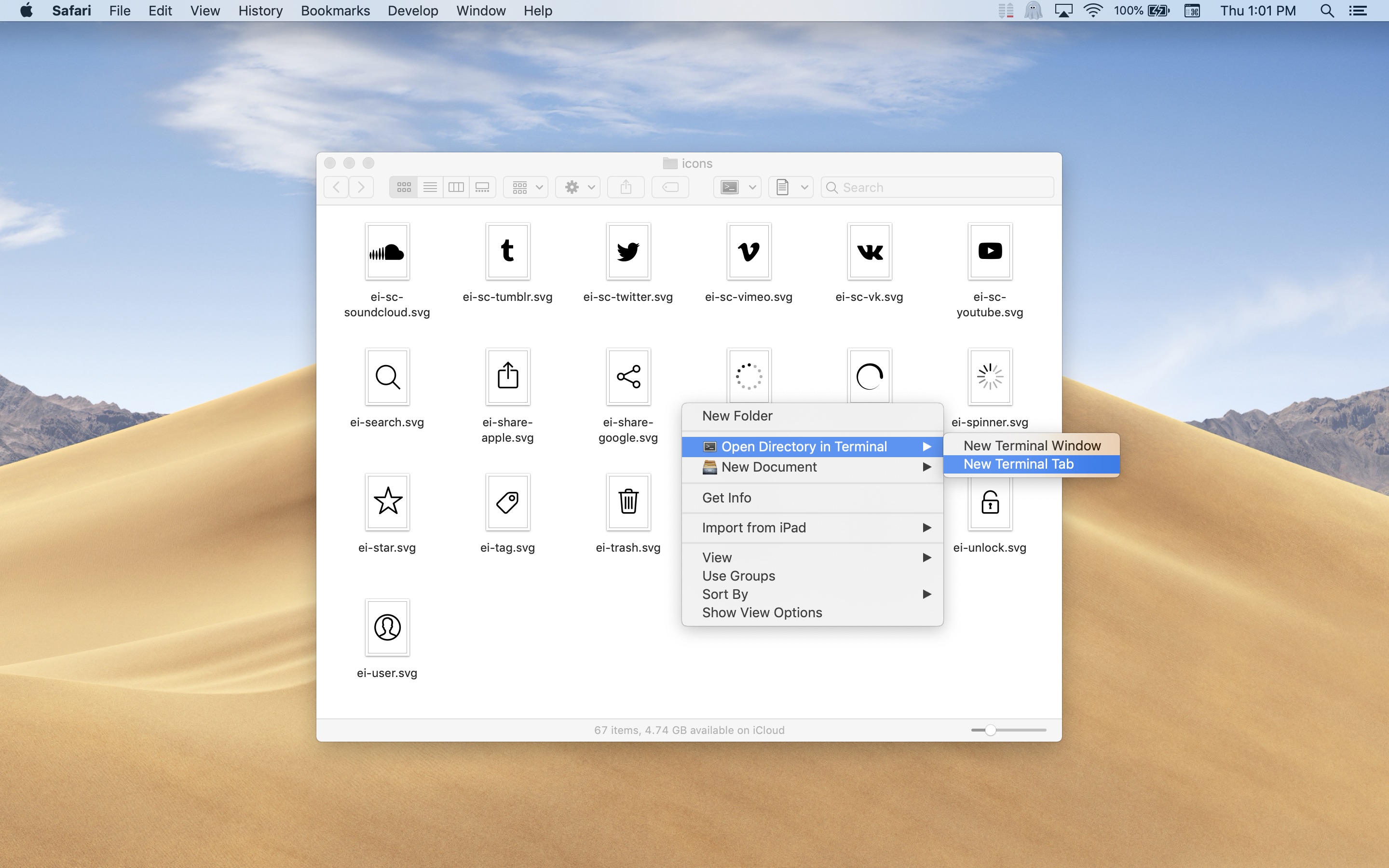 mac open terminal in current folder